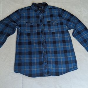 O'Neill Blue and Black Plaid Men's Shirt Size XL